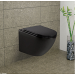 Koko-Matte Black Wall Hung Rimless Toilet Pan Only